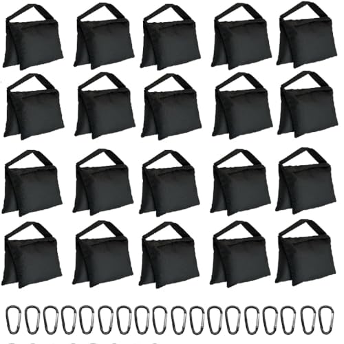 20 Pack Weight Sand Bags Saddle-Bag Style for Photography Tripod, Video Equipment, Studio Set, Light Stand, Film Set, Folding Chair, Camping Tents, Sports, Indoor Outdoor Use - style: 20-Pack