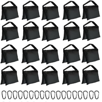 20 Pack Weight Sand Bags Saddle-Bag Style for Photography Tripod, Video Equipment, Studio Set, Light Stand, Film Set, Folding Chair, Camping Tents, Sports, Indoor Outdoor Use - style: 20-Pack
