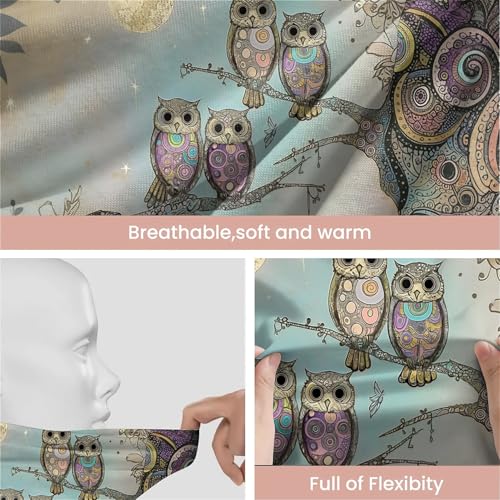Art Owl Women's Slouchy Beanie Hat Cute Turban Hats Cancer Headwear Caps Baggy Skull Sleep Scarf - color: Art Owl