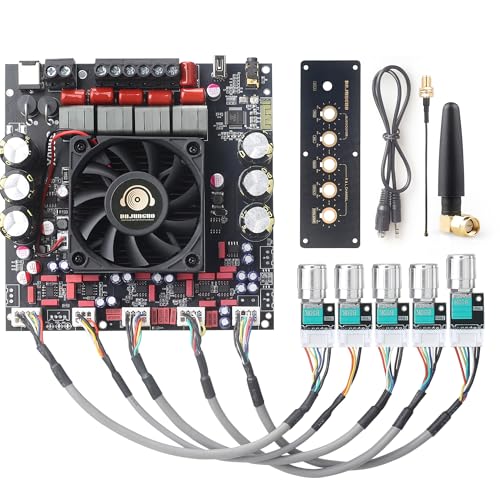 S600X-W 2.1 Channel Bluetooth Amplifier Board, Dual TPA3255 300W×2 + 600W Subwoofer Output, DC 19-51V Class D Audio Amp with AUX/USB/USB Sound Card Input for DIY Speaker with External Antenna