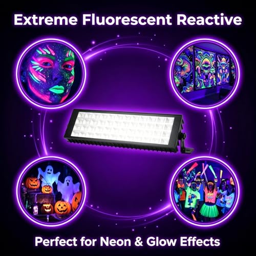 120W LED Black Light Bar, Blacklight for Glow Party, Flood Light with 10ft Cord+Switch, Glow in The Dark for Halloween, Party, Birthday, Body Paint, Fluorescent Poster, Bedroom - size: 1pcs