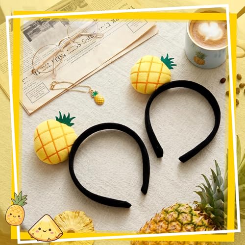 Knitgrip 2 Pcs Pickle Headband Funny Costume Accessories,Pineapple | Pineapple Hats for Adults Women, Halloween Party Dress Up, Novelty Headwear for Theme Events, Realistic Green Veggie Design - style: Pineapple