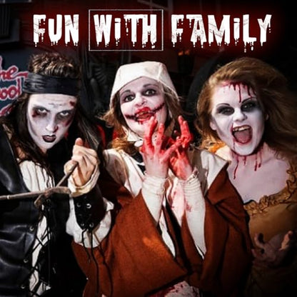 Zombie Makeup Kit - Professional SFX Makeup Set with 4 Color Face Body Paint, Liquid Latex, Fake Blood, Scar Wax for Halloween, Vampire, Clown Cosplay - color: Halloween Zombie Makeup Kit
