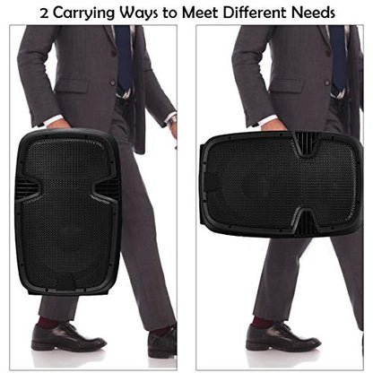 GOFLAME 2000W 2-Way Powered Speakers, 12" Portable Dual Speakers PA System with TWS Bluetooth, USB SD Card, AUX MP3 FM Radio, Microphone, 2 Tripod Stands, Remote Control and Cables