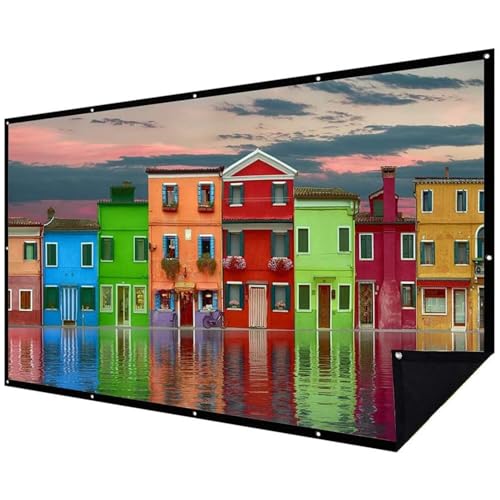 NIERBO Double Layer Projector Screen 180 inch 16:9 Portable Projection Movie Screen 3D with Less Light Transmission for Home Theater Outdoor Indoor Office with 20 Nails - size: 180 inch