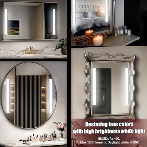LED Vanity Light for Mirror, Bright/RA90/6000K/Dimming Makeup Lights, 12V/16W Lighting for Mirror, Lighting for Makeup Vanity Table & Bathroom Mirror - size: 11.8in Vanity Lights x2