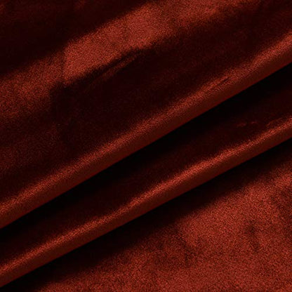 Roslynwood Velvet Rust Red Curtain 63 inches Long - Luxurious Elegant Curtains Block Light Rod Pocket Thermal Insulated Window Panels Drapes for Bedroom/Living Room/Dining Room, W52 by L63, 2 Panels - color: Rust Red, size: 52"W x 63"L (Pack of 2)