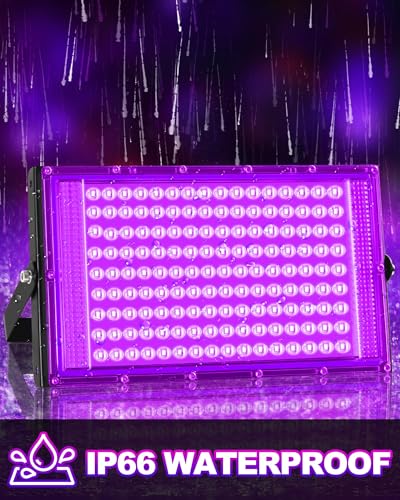 2 Pack 150W LED Black Light for Halloween, Waterproof Blacklight Glow Party | Neon Party, Birthday, IP66, Outdoor, Body Paint, Fluorescent Poster Tapestry, Bedroom, Classroom, 10ft Cord & Plug & Switch - style: 150W-2Pack