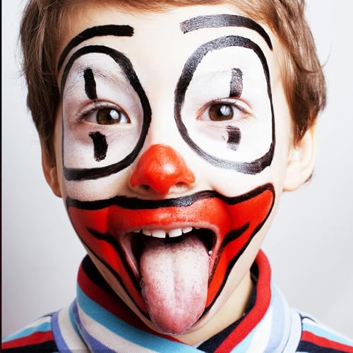SUNNYVALE Halloween Clown Black White Red Face Body Paint Stick Cream,Eye Black for Sport, Hypoallergenic Foundation for Skeleton Vampire Skull Cosplay Special Effects Costume SFX Halloween Makeup Kit - color: White & Black&Red