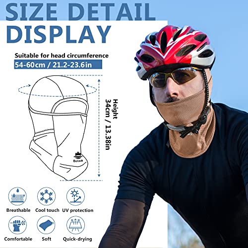 Balaclava Ski Mask, Sun Protection Breathable Face Cover Men Women - color: Black+brown
