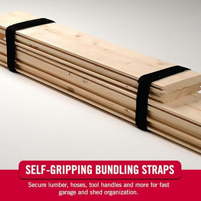 VELCRO Brand VEL-30768-AMS Wide Straps 1 in x 30 ft Roll | Cut to Length, Reusable Self-Gripping Tape | Bundle Poles, Wood, Pipes, Lumber, Garage Organization for Tool Handles Hoses, More | Black, 1in - size: Wide 1in
