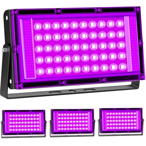 TigQiang 50W 4 Pack Black Light, Blacklight Glow Party Supplies Halloween - size: 50W-4Pack