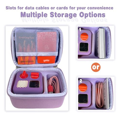 Hard Travel Case Compatible with Yoto Mini–Kids Audio & Music Player,Yoto Card Holder Bag with Adjustable Shoulder Strap for Up to 36 Audiobook Cards,Children’s Mini Player. (purple) - color: purple