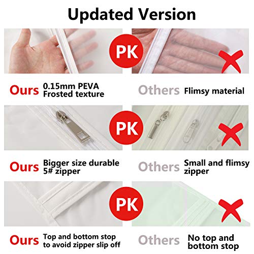 Garment Bags 12 Pack, 24x40 Inch Clothes Covers for Closet | Dust Proof Translucent PEVA, Full-Length Zipper, 12 Mid-Length Bags, for Suits, Shirts and Seasonal Rotation - size: 24" x 40" 12 Piece Set