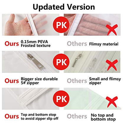 Garment Bags 12 Pack, 24x40 Inch Clothes Covers for Closet | Dust Proof Translucent PEVA, Full-Length Zipper, 12 Mid-Length Bags, for Suits, Shirts and Seasonal Rotation - size: 24" x 40" 12 Piece Set