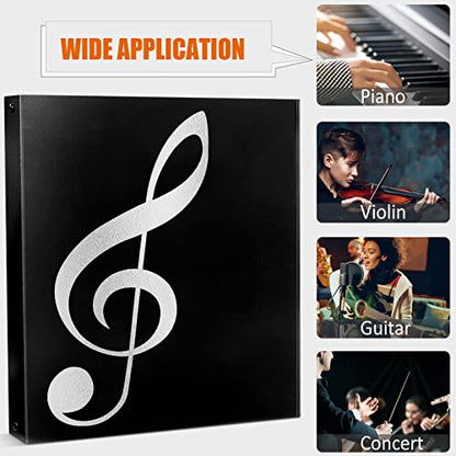 tutata Sheet Music Folder, 8.5 x 11 Music Binder, Writable Sleeves, Black | Less Page-Turning, 4 Page Expand, 52 Pockets, Letter Size Choir Folder