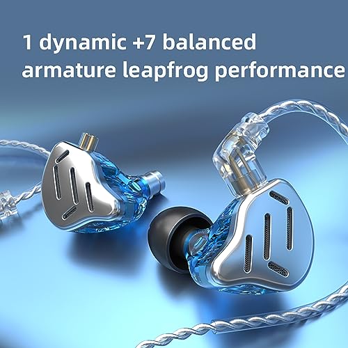 CCA KZ Zax in Ear Monitor Headphones 16 Units 7BA 1DD Hybrid Drivers HiFi IEM Earphones High Clarity Metal Gaming Earbuds with 2 Pin Detachable Cable - color: KZ ZAX Silver, size: no mic