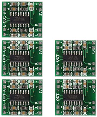 HiLetgo 5pcs PAM8403 2X 3W Mini Digital Power Amplifier Board AMP Class D 2.5-5V Input - size: Small
