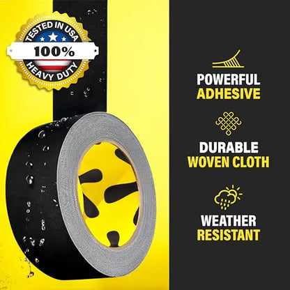 4-Pack Black Gaffers Tape - 2 inch x 30 Yards - Pro Water-Resistant Black Gaff Tape for Cables, Matte, Non-Reflective, Easy Tear by Hand, No Residue, Stage Marking, Photography, Audio, Video Setup