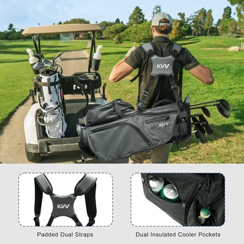 KVV 14-Way Golf Stand Bag, Lightweight Hybrid Golf Bag with Multiple Pockets, Dual Straps & Rain Cover, Premium Golf Bag for Men & Women