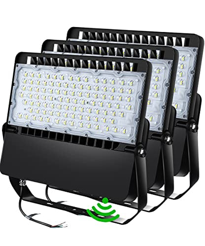 ledmo LED Flood Light Outdoor Fixture with Dusk to Dawn 36000LM 3 Pack | Commercial Grade Waterproof Floodlights for Large Stadiums, Super Bright 5000K, Photocell for Street Sport Parking Lot - size: Standard-Photocell-3Pack