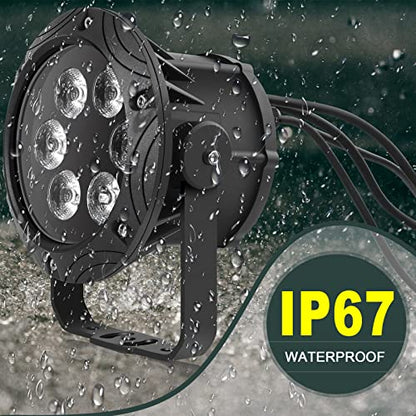 U`King LED Par Lights IP67 Waterproof Stage Lights, DMX512 Sound Activated Control RGBW Lights for Outdoor Concert Club KTV Music Show Garden Wedding