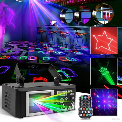 Upgraded 6-in-1 DJ Stage Light with Matrix & Prism Effects, 5D Pulse Animation, Remote & DMX Control, Sound Activated, 50 sq ft Coverage for Wedding, Party, Bar, KTV, Disco,Matte Black