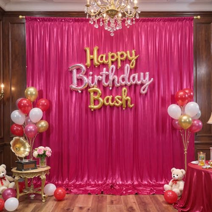 20x10ft Hot Pink Backdrop Curtains Glitter Sequin Photo Backdrop Curtain Fabric Sparkly Shimmer Drapes Backdrop Bridal Baby Shower Wedding Birthday Party Photography Backdrops 5x10FT, 4 Panels - color: Hot Pink, size: 20 ft X 10 ft(4 Panels 5ft X 10ft)