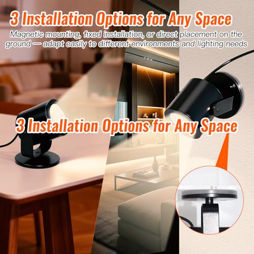 TAYSING LED Spotlight Indoor 5W USB Powered 360 Degree Rotating Mini Display Accent Light for Pictures Paintings Plants Shelves Cabinet Showcase, 2 Pack Soft White 3000K - color: Soft White