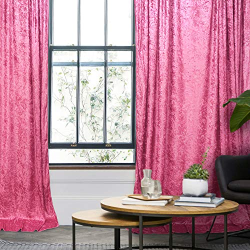 AK TRADING CO. 10 feet x 10 feet Lush Velvet Backdrop Drapes Curtains Panels with Rod Pockets - Wedding Ceremony Party Home Window Decorations - Fuchsia - color: Fuchsia
