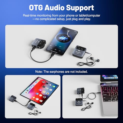 MELONARE Portable Wireless IEM System Mono/Stereo Switch PM-2S-4R | 4 Receivers, 24bit/48kHz Audio, Mono/Stereo Switch, OTG Input, Live Shows, Studios, Bands - size: 4 receiver +1 transmitter