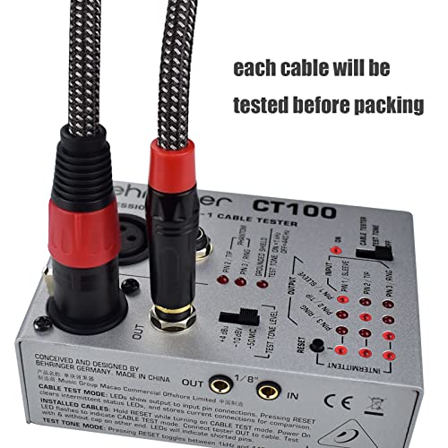 Balanced 1/4" TRS to XLR Female Microphone Cable, 3.3Feet 6.35mm Quarter Inch to 3pin XLR Female Stereo Interconnect Cable, Heavy Duty Nylon Braided, Gold Plated, for Mixer, Speaker -2Pack - size: 3.3Feet, 2Pack