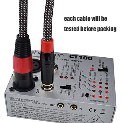 Balanced 1/4" TRS to XLR Female Microphone Cable, 3.3Feet 6.35mm Quarter Inch to 3pin XLR Female Stereo Interconnect Cable, Heavy Duty Nylon Braided, Gold Plated, for Mixer, Speaker -2Pack - size: 3.3Feet, 2Pack