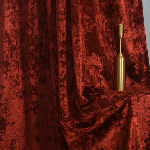 Beau Crushed Velvet Window Curtains Burgundy 2 Panels Set 52" W x 84" L - color: Burgundy, size: 52"W x 84"L (Pack of 2)