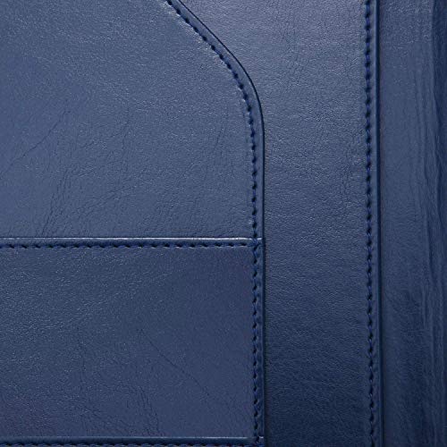 Padfolio Clipboard Folder Portfolio, Mymazn Faux Leather Folder Storage Clipboard with Cover for 8.5 x 11 Legal Pad A4 Refillable Folio Conference Writing Notepad (Blue) - color: Blue