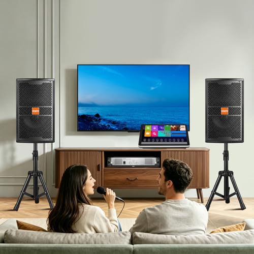 10" Passive Speaker Pair, 800W Peak Power 2-Way Karaoke Speakers, 8 Ohms for Crystal-Clear Vocals, Home Entertainment, DJ, and PA Audio; Requires an Amplifier or Receiver - size: 10 inch