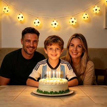 Soccer Ball String Lights,20 LED Soccer Fairy Lights for Sport Party Decor | 10FT 20 LED Soccer Ball String Lights Decor for Game Day Sports Party - style: Soccer Ball Lights