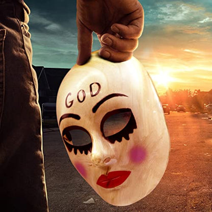 HOMELEX The Purge Anarchy Horror Mask Halloween Party James Sandin Masks Props Movie Costume - color: White