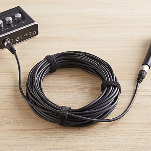 Amazon Basics XLR Microphone Cable for Speaker or PA System, Recording Studio, All Copper Conductors, 6MM PVC Jacket, 50 Foot, Black (Pack of 2) - size: 50 Feet (Pack of 2), style: 1-Pack