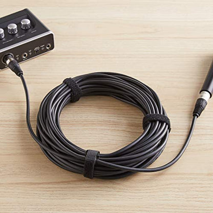 Amazon Basics XLR Microphone Cable for Speaker or PA System, Recording Studio, All Copper Conductors, 6MM PVC Jacket, 50 Foot, Black (Pack of 2) - size: 50 Feet (Pack of 2), style: 1-Pack