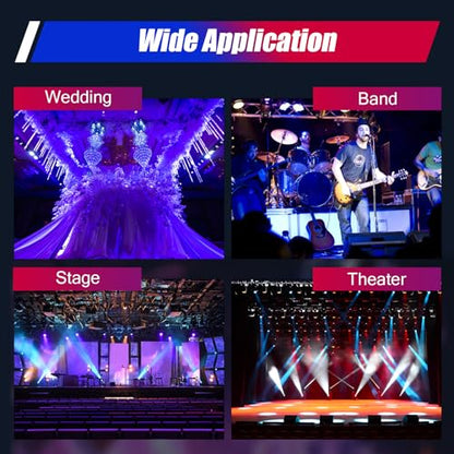 200W LED Follow Spotlight Stage Light, AC 110V Adjustable Aperture LED DJ Performance Lights with Stand, Manual Control Follow Spot Light DJ Wash Light w/Stand