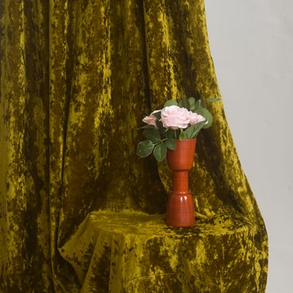 Lux Moss Green Crushed Velvet Curtains 2 Panel Set - 84 inches Long Room Darkening Luxury Distressed Velvet Rod Pocket Window Drapes for Living Room Bedroom 52" W x 84" L - color: Moss Green, size: 52"W x 84"L (Pack of 2)