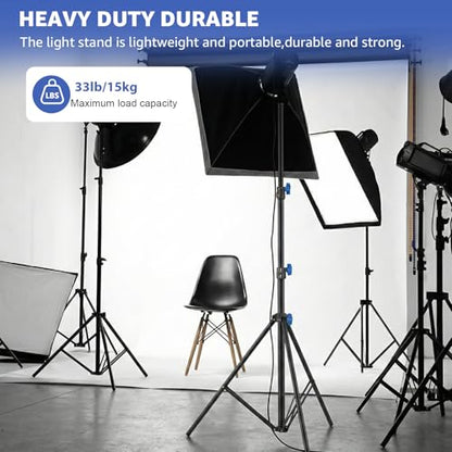 SH Light Stand Photography, 10ft/305cm Portable Photo Video Tripod Stand | Adjustable Light Stand with 360° Ball Head and 1/4" Screw for Studio, Strobe, Ring Light, Reflectors, Softbox, Camera-2 Pack - size: 10ft/305cm