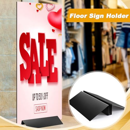 Blulu 2 Pcs 24 Inches Metal Floor Sign Stand Holder M Mount Holder Graphic Floor Standing Display Stand for Composite Foam Board, Acrylic Glass Sign, Base Only - size: 24 Inches