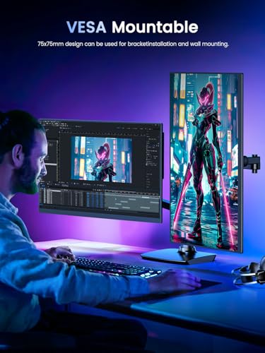 UPERFECT Portable Monitor 4K 120HZ QLED 17.3", 0.1ms Gaming Monitor | 500 Nits | 3840 * 2160 UHD |145% sRGB | USB-C & MINI HDMI | VESA & Stand | Travel Screen for Laptop, Computer, Game Consoles - size: 17.3"