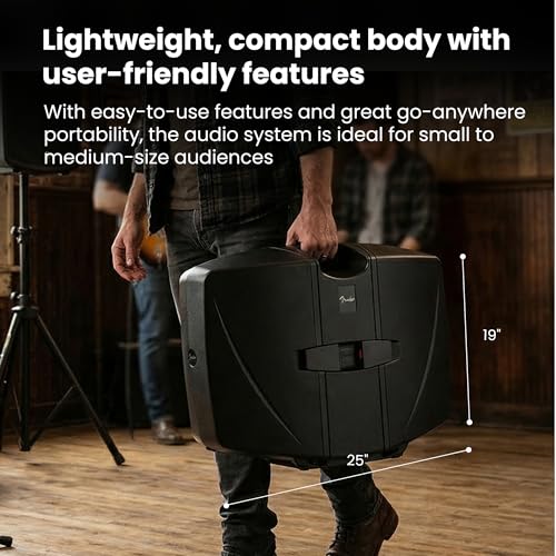 Fender Passport Conference S2 Portable PA System Bundle with Microphone Kit, Compact Speaker Stands, and Instrument Cable