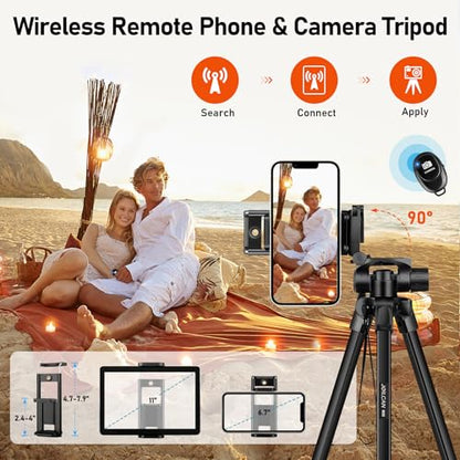 JOILCAN Camera Tripod, 68" Tablet Tripod Stand for Phone Camera - color: Black, size: 68"