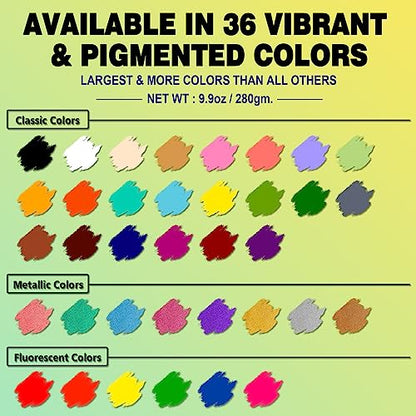 CCbeauty Face Body Paint Kit Professional 36 Colors Face Painting Kit Cosplay Makeup Palette Halloween Clown SFX Makeup Kit Neon Body Paint Arts Party Fancy Make Up with 10 Pink Face Paint Brushes