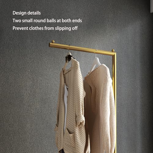 Gold clothing rack with Marble Base,Modern clothes racks for hanging clothes,7-shaped coat rack Freestanding Small garment rack Clothes Hanging Rack for Small Space,Bedroom or cloakrooms - color: 7 gold