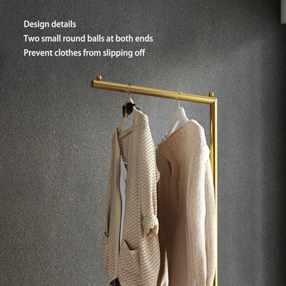 Gold clothing rack with Marble Base,Modern clothes racks for hanging clothes,7-shaped coat rack Freestanding Small garment rack Clothes Hanging Rack for Small Space,Bedroom or cloakrooms - color: 7 gold